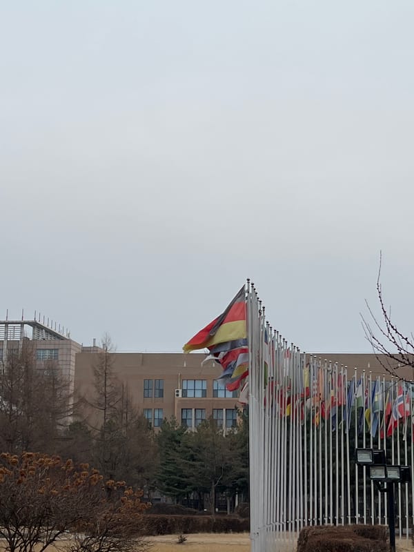 Morning scenes captured at institutional building complex in Changchun