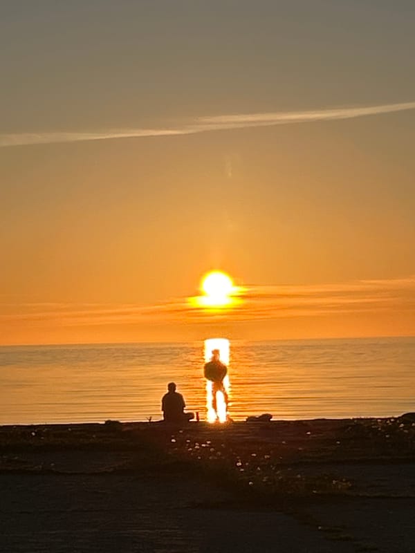Sunset captured from multiple waterfront locations across Tallinn, Estonia