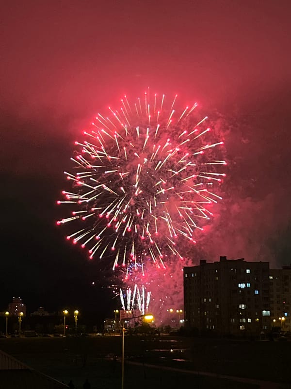 Fireworks Display Lights Up Night Sky Over Minsk