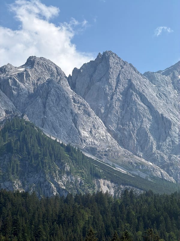 Rocky alpine peaks above the treeline near Grainau, Bavaria