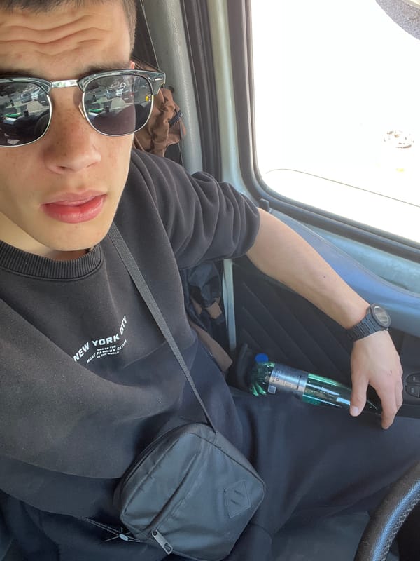 Tourist Takes Selfies in Car During Karlovo Visit