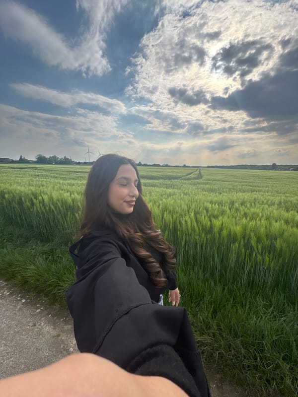Woman takes selfies on rural road near Wegberg, Germany