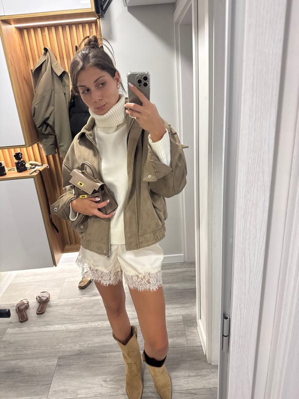 Mirror selfies and closet shots during a Burgas outfit session