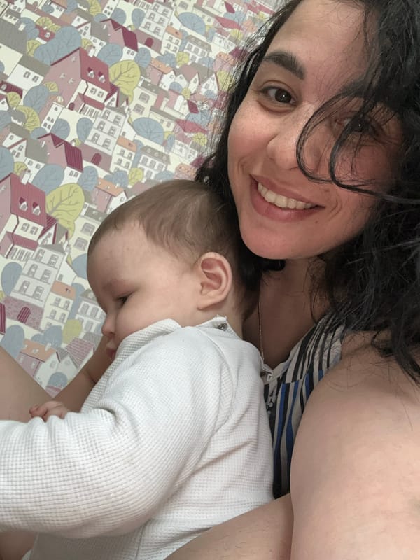 Family captures quiet morning moments with baby and child