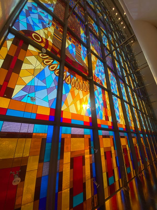 Dubai Opera's stained-glass artwork up close