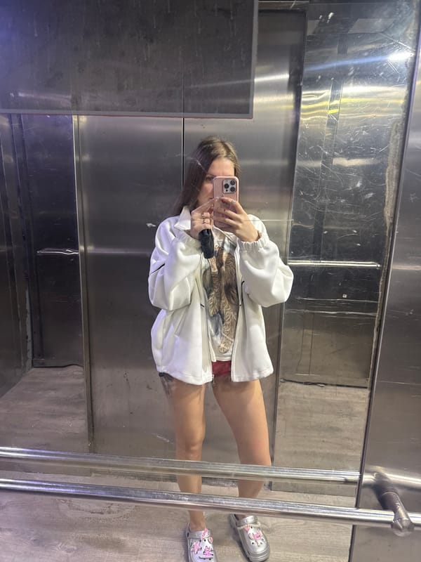 Person takes elevator selfie in Batumi, Georgia