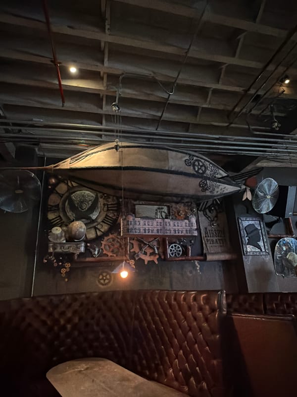 Steampunk coffee shop interior captured in Cape Town