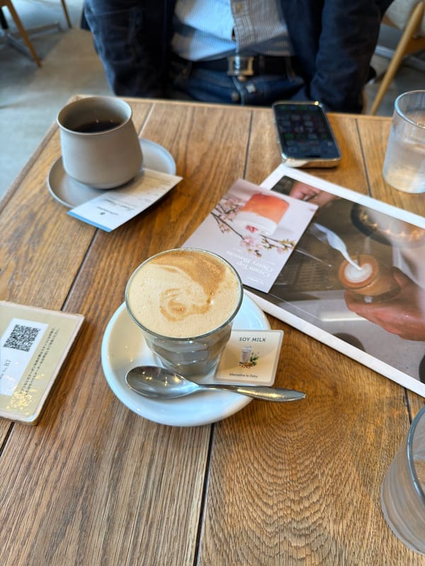 Morning cafe visit documented in Yokohama, Japan