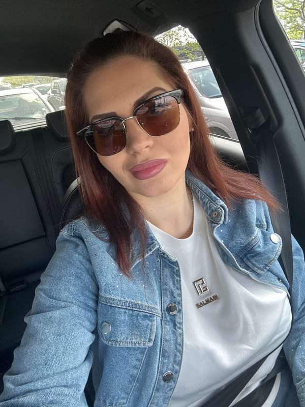 Woman in designer clothing observed in car in Sofia