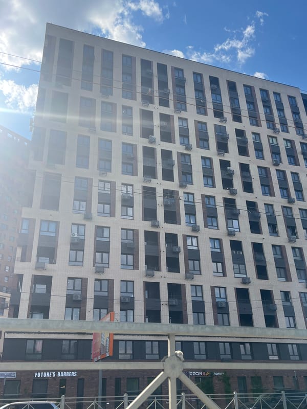 Modern apartment buildings documented in Kazan residential area