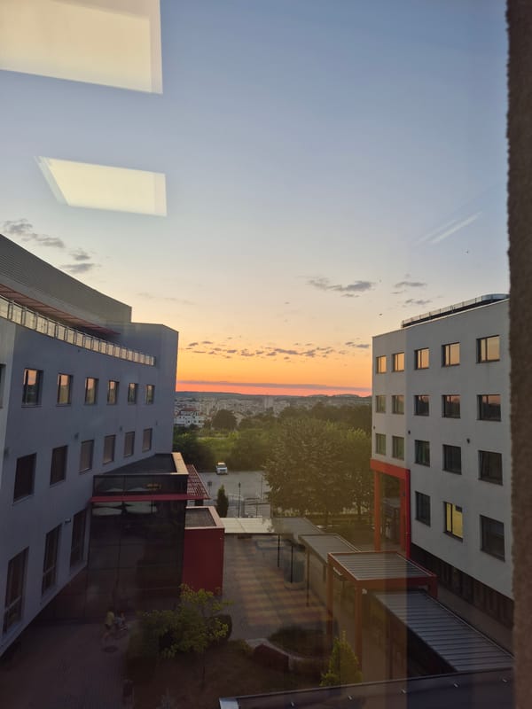 Sunset drinks on a rooftop terrace with a standout mug