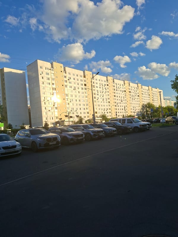 Moscow residential streets on a clear summer afternoon