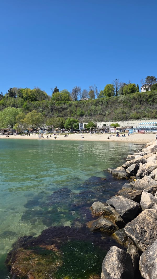 Beach view captured in Varna, Bulgaria facing Black Sea