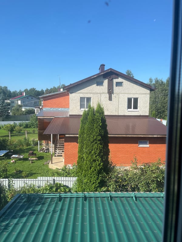 Summer morning at a quiet residential spot in Novy, Russia