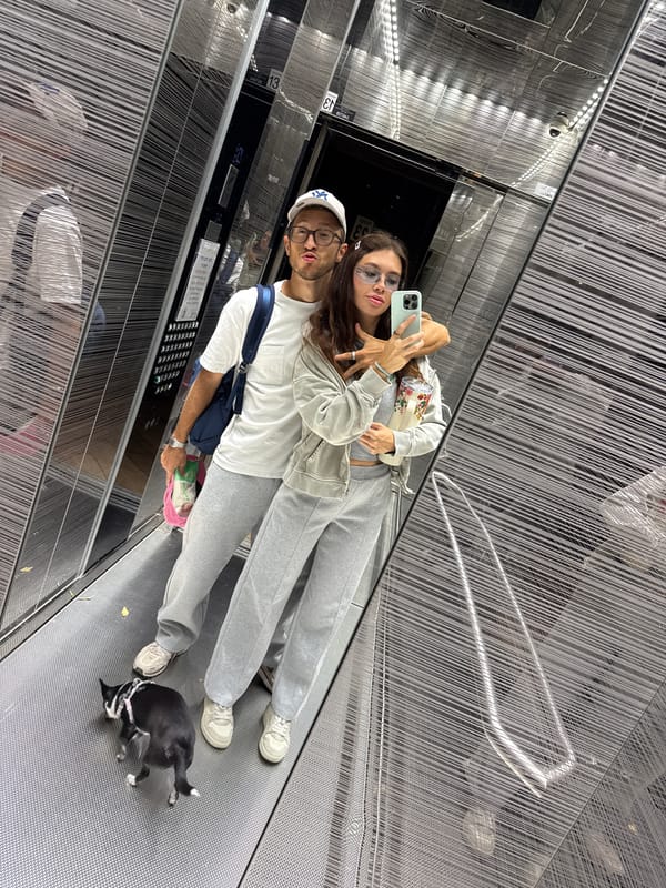 Couple takes selfie in Tel Aviv elevator