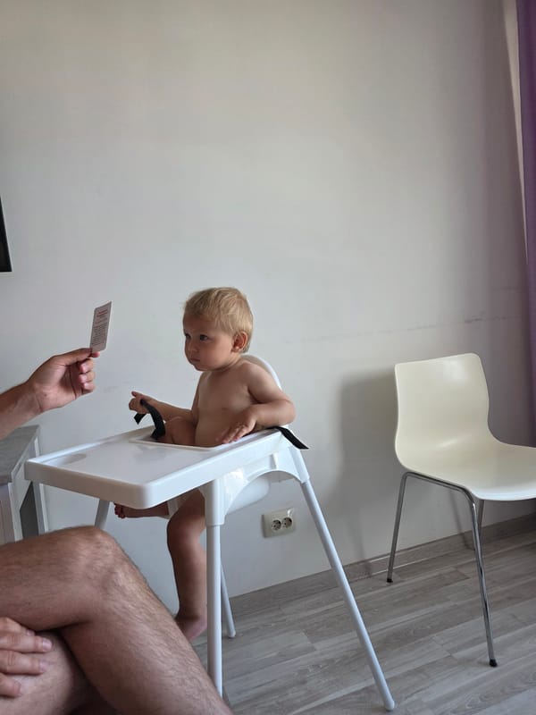 Toddler flashcard session at home in Sochi, Russia