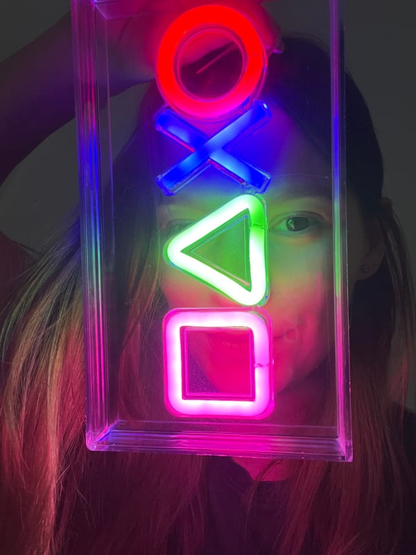 PlayStation neon sign unboxing amid everyday apartment life in Limassol
