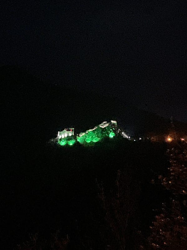 Nighttime photography captures foggy Asenovgrad cityscape and river scenes