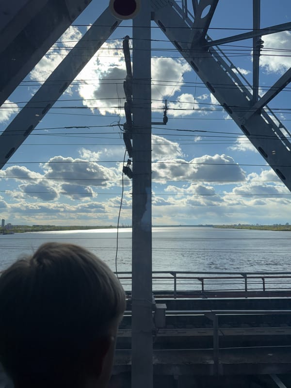 View from Kama Bridge captured in Perm, Russia