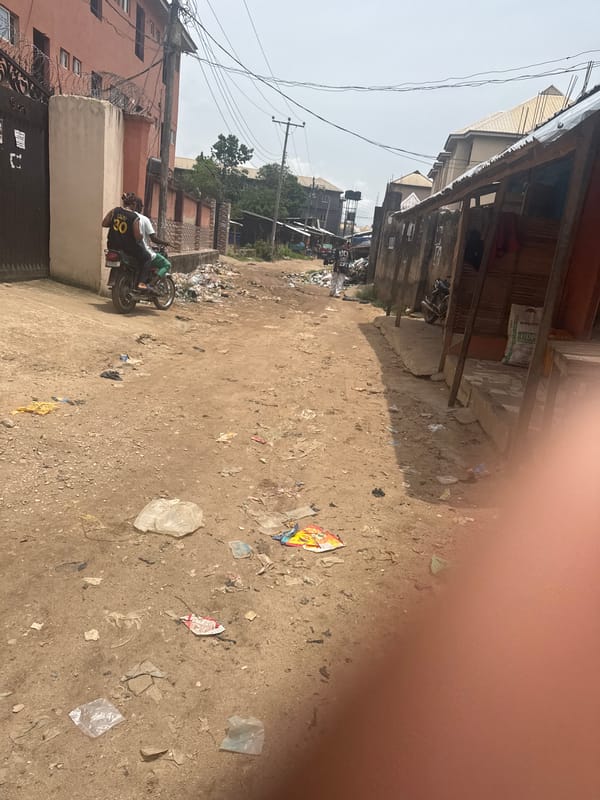 Street conditions documented in Ihiagwa, Nigeria during midday photography session