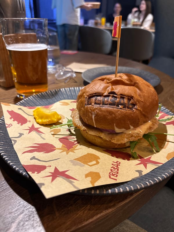 Local-branded burger meal documented in Engels, Russia