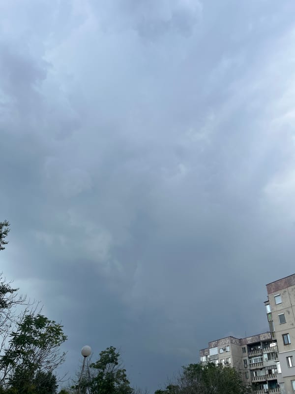 Shifting skies over Plovdiv on a changeable summer afternoon